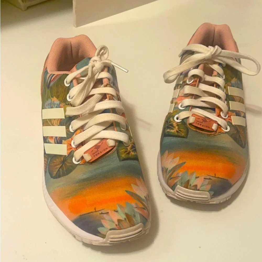 adidas Women's Multicolor Floral Sunset Pattern Sneakers